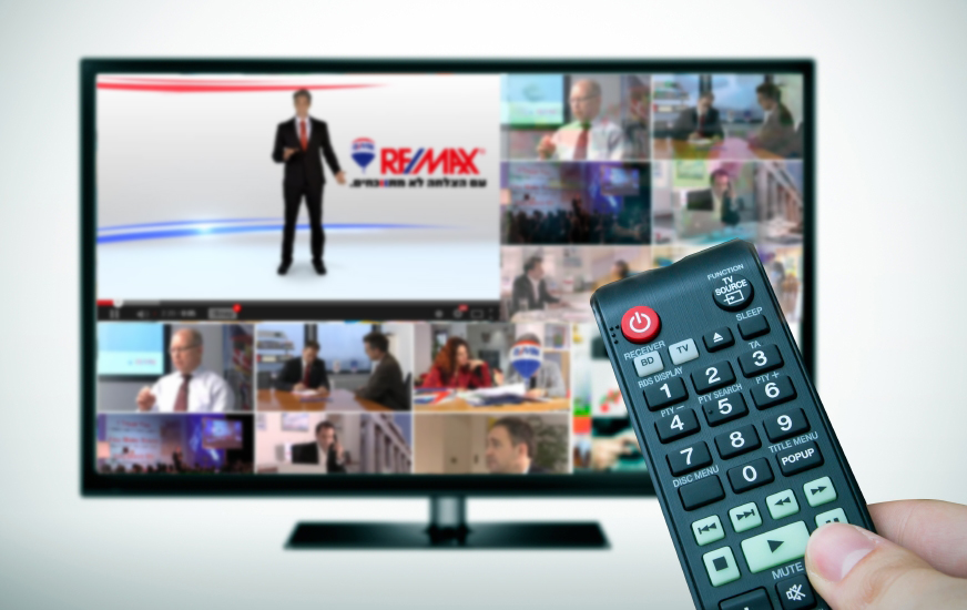 Remote and TV with multiple images gallery